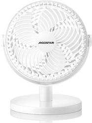 Aigostar | Tafel ventilator | ZEPHYR | USB | 5 bladen | 2 standen | Ø 14cm | Wit