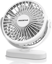 Aigostar | Tafel ventilator | NOTUS | USB | 5 bladen | 3 standen | Ø 13cm | Wit