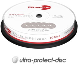Primeon | BD-R | DL | 50 GB | 8x Speed | Cakebox | 10 Stuks