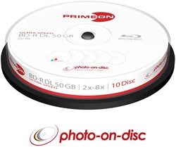 Primeon | BD-R | DL | 50 GB | Printable |  8x Speed | Cakebox | 10 Stuks