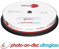 Primeon | BD-R | 25 GB | Full-Printable | Glossy | 10x Speed | Cakebox | 10 Stuks