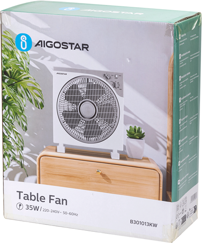 Aigostar | Tafel ventilator | 5 bladen | 3 standen | Ø 34cm | Timer functie | Gebroken Wit-3