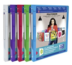 Presentatieringband Oxford Polyvision A4 4-rings O-mech 20mm assorti