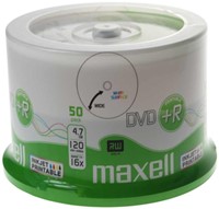 Maxell | DVD+R | 4.7 GB | Inkjet Printable | 50 stuks