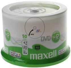 Maxell | DVD+R | 4.7 GB | Inkjet Printable | 50 stuks