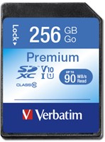 Verbatim | SDXC | 256 GB | 90 MB/s | Premium-2