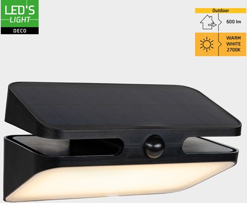 Led's Light | Solar | Buitenlamp | 600lm | 2700K | P54 | Sensor | Zwart-3