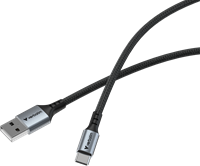 Verbatim | Sync en Laad Kabel | USB-A | USB-C | 480 Mbps | Max 15 Watt | 1,2 mtr | Nylon | Zwart-3