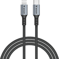 Verbatim | Sync en Laad Kabel | USB-C | Lightning | 480 Mbps | Max 60 Watt | 1,2 mtr | Nylon | Zwart