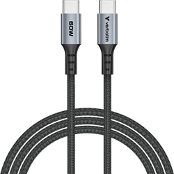 Verbatim | Sync en Laad Kabel | USB-C | 480 Mbps | Max 60 Watt | 1,2 mtr | Nylon | Zwart