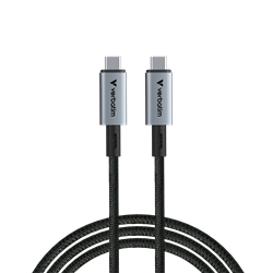 Verbatim | Sync en Laad Kabel | USB-C | USB4 | 40 Gbps | Max 240 Watt | 1,2 mtr | Nylon | Zwart