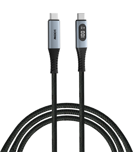 Verbatim | Sync en Laad Kabel | USB-C | 480 Mbps | Max 100 Watt | Power Display | 1,2 mtr | Nylon | Zwart