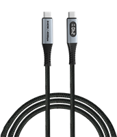 Verbatim | Sync en Laad Kabel | USB-C | USB4 | 40 Gbps | Max 240 Watt | Power Display | 1,2 mtr | Nylon | Zwart