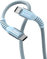 Verbatim | Sync en Laad Kabel | USB-C | 480 Mbps | Max 60 Watt | 1,2 mtr | Magnetisch | Nylon | Blauw-3