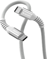 Verbatim | Sync en Laad Kabel | USB-C | 480 Mbps | Max 100 Watt | 1,2 mtr | Magnetisch | Nylon | Grijs-3