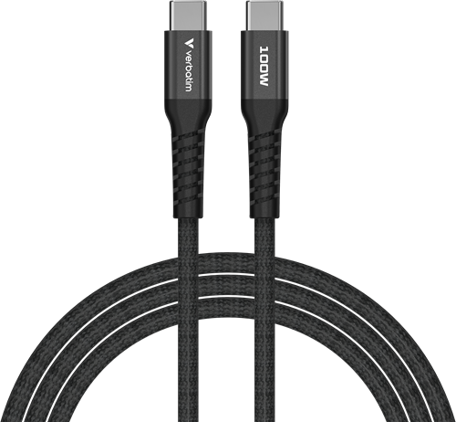 Verbatim | Sync en Laad Kabel | USB-C | 480 Mbps | Max 100 Watt | 1,2 mtr | Magnetisch | Nylon | Zwart-3