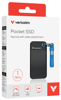 Verbatim | SSD | Extern | 1 TB | USB 3.2 | USB-C | Portable | Zwart-Blauw