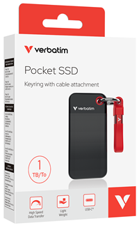 Verbatim | SSD | Extern | 1 TB | USB 3.2 | USB-C | Portable | Zwart-Rood