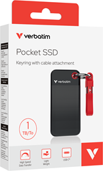 Verbatim | SSD | Extern | 1 TB | USB 3.2 | USB-C | Portable | Zwart-Rood