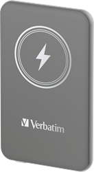 Verbatim | Powerbank | 5.000 mAh | USB-C | Magnetisch opladen | Charge 'n' Go | Grijs