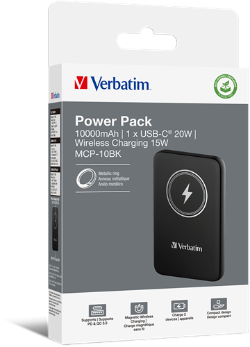 Verbatim | Powerbank | 10.000 mAh | USB-C | Apple Magsafe  | Charge 'n' Go | Zwart-3