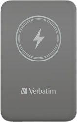 Verbatim | Powerbank | 10.000 mAh | USB-C | Magnetisch opladen | Charge 'n' Go | Grijs