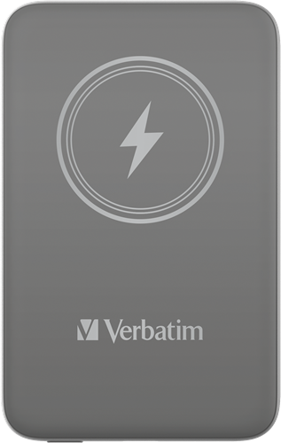 Verbatim | Powerbank | 10.000 mAh | USB-C | Magnetisch opladen | Charge 'n' Go | Grijs
