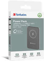 Verbatim | Powerbank | 10.000 mAh | USB-C | Magnetisch opladen | Charge 'n' Go | Grijs-3