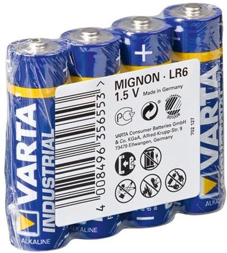 Varta | Batterijen | Alkaline | Industrial | AA | 4 Stuks