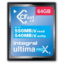 Integral | Cfast 2.0 | 64 GB | Lezen 550 MB/s  | Schrijven 540 MB/s