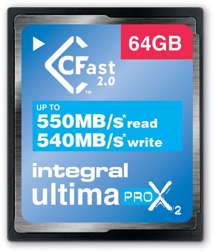 Integral | Cfast 2.0 | 64 GB | Lezen 550 MB/s  | Schrijven 540 MB/s