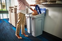 Afvalbak Rubbermaid Slim Jim Recyclestation starterset 87 liter grijs-1