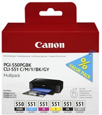 PGI-550 | CLI-551 | 6 Pack | Origineel | Cartridges voor Canon