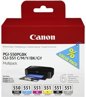 PGI-550 | CLI-551 | 6 Pack | Origineel | Cartridges voor Canon