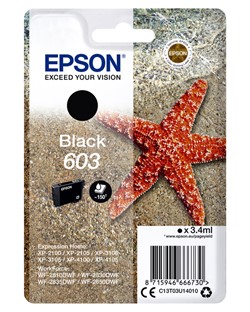 603 | 1x Zwart | Origineel | Cartridges voor Epson