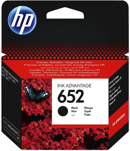 652 | 1x Zwart | Origineel | Cartridges voor HP