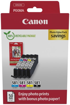 CLI-581 | 4 Pack | Origineel | Cartridges voor Canon