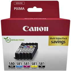 PGI-580 | CLI-581 | 5 Pack | Origineel | Cartridges voor Canon
