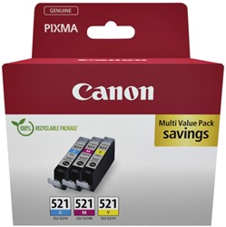 CLI-521 | 3 Pack | Origineel | Cartridges voor Canon