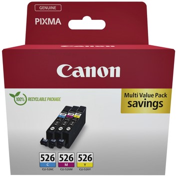 CLI-526 | 3 Pack | Origineel | Cartridges voor Canon