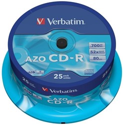 Verbatim | CD-R | 700 MB | AZO Crystal | 25 Stuks