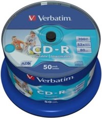 Verbatim | CD-R | 700 MB | AZO | Inkjet Printable | 50 Stuks