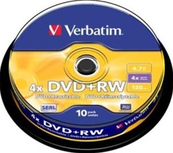 Verbatim | DVD+RW | 4.7 GB | Matt Silver | 10 Stuks