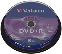 Verbatim | DVD+R | 4.7 GB | Matt Silver | 10 Stuks