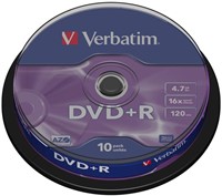 Verbatim | DVD+R | 4.7 GB | Matt Silver | 10 Stuks
