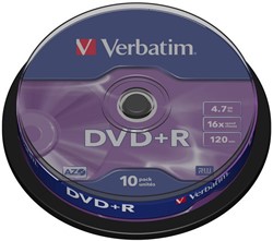 Verbatim | DVD+R | 4.7 GB | Matt Silver | 10 Stuks