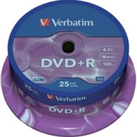 Verbatim | DVD+R | 4.7 GB | Matt Silver | 25 Stuks