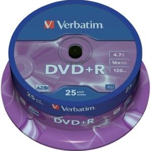 Verbatim | DVD+R | 4.7 GB | Matt Silver | 25 Stuks