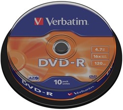 Verbatim | DVD-R | 4.7 GB | Matt Silver | 10 Stuks