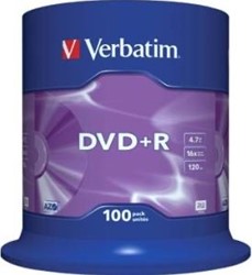 Verbatim | DVD+R | 4.7 GB | Matt Silver | 100 Stuks